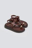 Σανδάλια δερμάτινα flatforms Tfp 