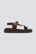 Σανδάλια δερμάτινα flatforms Tfp 