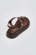 Σανδάλια δερμάτινα flatforms Tfp 