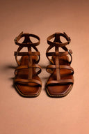 Σανδάλια δερμάτινα gladiador Iris sandals - Καφέ