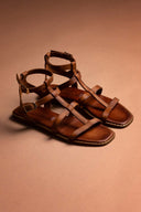 Σανδάλια δερμάτινα gladiador Iris sandals - Καφέ