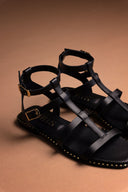 Σανδάλια δερμάτινα gladiador Iris sandals - Μαύρο