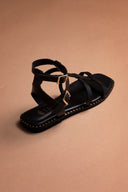 Σανδάλια δερμάτινα gladiador Iris sandals - Μαύρο