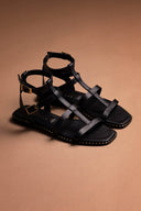 Σανδάλια δερμάτινα gladiador Iris sandals - Μαύρο