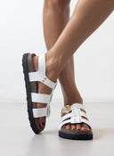 Σανδάλια δερμάτινα gladiator ATENEO - Λευκό - thefashionproject.gr - ATENEO