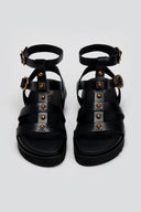 Σανδάλια δερμάτινα gladiator με τρουκς ATENEO - Μαύρο - thefashionproject.gr - ATENEO