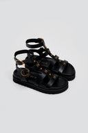 Σανδάλια δερμάτινα gladiator με τρουκς ATENEO - Μαύρο - thefashionproject.gr - ATENEO