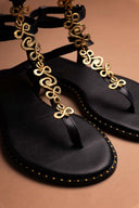 Σανδάλια δερμάτινα gladiator Tfp - Μαύρο - thefashionproject.gr - TFP