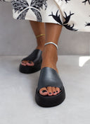 Σανδάλια flatforms δερμάτινα με φαρδιά φάσα Iris Sandals