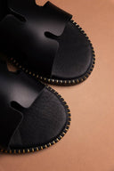 Σανδάλια δερμάτινα με άνοιγμα Estil - Μαύρο - thefashionproject.gr - Estil - 25003002003