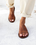 Σανδάλια δερμάτινα με άνοιγμα στη φάσα Iris Sandals - Καφέ - thefashionproject.gr - IRIS
