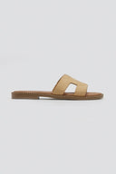 Σανδάλια δερμάτινα με ανοίγματα Estil - Φυσικό - thefashionproject.gr - Estil - 24096005002
