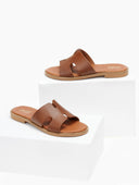 Σανδάλια δερμάτινα με ανοίγματα estil - Ταμπά - thefashionproject.gr - Estil