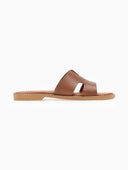 Σανδάλια δερμάτινα με ανοίγματα estil - Ταμπά - thefashionproject.gr - Estil