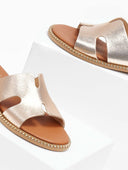 Σανδάλια δερμάτινα με ανοίγματα estil - Χαλκός - thefashionproject.gr - Estil