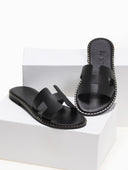 Σανδάλια δερμάτινα με ανοίγματα Iris Sandals - Μαύρο - thefashionproject.gr - IRIS