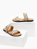 Σανδάλια δερμάτινα με boho φάσα Estil - Φυσικό - thefashionproject.gr - Estil