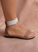 Σανδάλια δερμάτινα με boho μπαρέτα Estil - Μπεζ - thefashionproject.gr - Estil