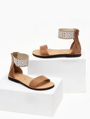 Σανδάλια δερμάτινα με boho μπαρέτα Estil - Μπεζ - thefashionproject.gr - Estil