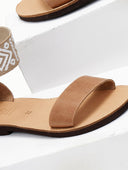 Σανδάλια δερμάτινα με boho μπαρέτα Estil - Μπεζ - thefashionproject.gr - Estil