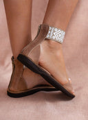 Σανδάλια δερμάτινα με boho μπαρέτα Estil - Μπεζ - thefashionproject.gr - Estil