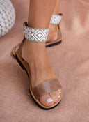 Σανδάλια δερμάτινα με boho μπαρέτα Estil - Μπεζ - thefashionproject.gr - Estil