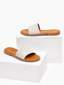 Σανδάλια δερμάτινα με boho σχέδιο estil - Μπεζ - thefashionproject.gr - Estil - 19019003002