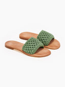 Σανδάλια δερμάτινα με crochet φάσα Iris Sandals - Πράσινο - thefashionproject.gr - IRIS