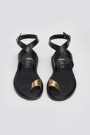 Σανδάλια δερμάτινα με δάκτυλο Iris Sandals - Μαύρο - thefashionproject.gr - IRIS - 24246002003