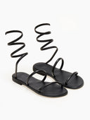 Σανδάλια δερμάτινα με δέσιμο Iris Sandals - Μαύρο - thefashionproject.gr - IRIS