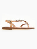 Σανδάλια δερμάτινα με διακσμητικό Iris Sandals - Φυσικό - thefashionproject.gr - IRIS