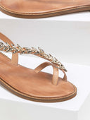 Σανδάλια δερμάτινα με διακσμητικό Iris Sandals - Φυσικό - thefashionproject.gr - IRIS