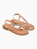 Σανδάλια δερμάτινα με διακσμητικό Iris Sandals - Φυσικό - thefashionproject.gr - IRIS