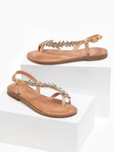 Σανδάλια δερμάτινα με διακσμητικό Iris Sandals - Φυσικό - thefashionproject.gr - IRIS