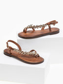 Σανδάλια δερμάτινα με διακσμητικό Iris Sandals - Καφέ - thefashionproject.gr - IRIS
