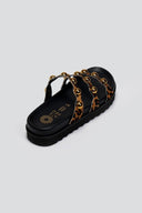 Σανδάλια δερμάτινα με έντονα τρουκς ATENEO - Leopard - thefashionproject.gr - ATENEO