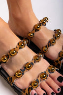 Σανδάλια δερμάτινα με έντονα τρουκς ATENEO - Leopard - thefashionproject.gr - ATENEO