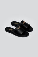 Σανδάλια δερμάτινα με φαρδιά φάσα Estil - Μαύρο - thefashionproject.gr - Estil - 23431002002