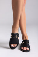 Σανδάλια δερμάτινα με φαρδιά φάσα Estil - Μαύρο - thefashionproject.gr - Estil - 24011002002