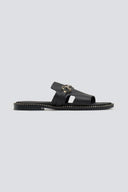 Σανδάλια δερμάτινα με φαρδιά φάσα Estil - Μαύρο - thefashionproject.gr - Estil - 24011002002
