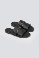 Σανδάλια δερμάτινα με φαρδιά φάσα Estil - Μαύρο - thefashionproject.gr - Estil - 24011002002
