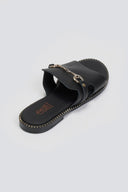 Σανδάλια δερμάτινα με φαρδιά φάσα Estil - Μαύρο - thefashionproject.gr - Estil - 24011002002