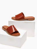 Σανδάλια δερμάτινα με φαρδιά φάσα TFP - Ταμπά - thefashionproject.gr - TFP