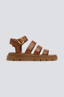 Σανδάλια δερμάτινα με φάσες TFP - Ταμπά - thefashionproject.gr - TFP