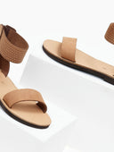 Σανδάλια δερμάτινα με φερμουάρ estil - Τάουπε - thefashionproject.gr - Estil