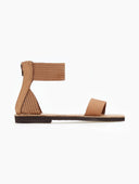Σανδάλια δερμάτινα με φερμουάρ estil - Τάουπε - thefashionproject.gr - Estil