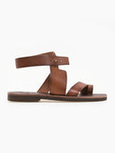 Σανδάλια δερμάτινα με ιδιαίτερο κούμπωμα Iris Sandals - Καφέ - thefashionproject.gr - IRIS