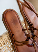 Σανδάλια δερμάτινα με κοκκάλινο σχέδιο Iris sandals - Καφέ - thefashionproject.gr - IRIS