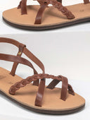 Σανδάλια δερμάτινα με κοτσιδάκι estil - Ταμπά - thefashionproject.gr - Estil