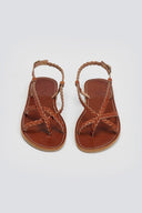 Σανδάλια δερμάτινα με κοτσιδάκια Tfp - Καφέ - thefashionproject.gr - TFP - 24223036003